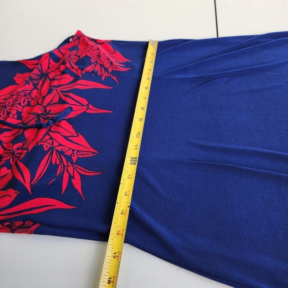Tommy Bahama Flower Of Pisa Maxi Dress Island Navy Blue Red Stretch Sleveless M - Picture 11 of 16